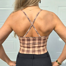 Lataa kuva Galleria-katseluun, Beige ruudullinen urheilurintaliivi