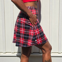 Ladda upp bild till gallerivisning, Röd Rutig Byxkjol med Fickor