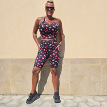 Ladda upp bild till gallerivisning, Black Cherry Cykelbyxor