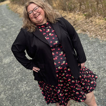 Lataa kuva Galleria-katseluun, Musta kirsikanpunaiset polvipituiset culottes-housut