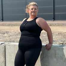 Ladda upp bild till gallerivisning, Ribbat Linne Svart