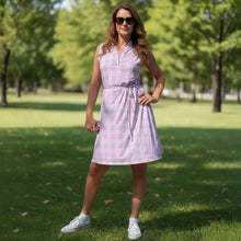 Lataa kuva Galleria-katseluun, Vaaleanpunainen ruudullinen mekko