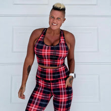 Ladda upp bild till gallerivisning, Rutig Sport-BH Röd