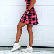 Ladda upp bild till gallerivisning, Röd Rutig Byxkjol med Fickor