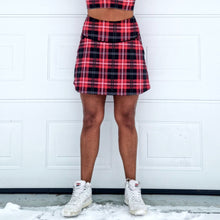 Ladda upp bild till gallerivisning, Röd Rutig Byxkjol med Fickor