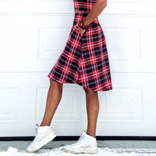 Ladda upp bild till gallerivisning, Röd Rutig Lång Byxkjol med Fickor