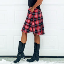 Ladda upp bild till gallerivisning, Röd Rutig Lång Byxkjol med Fickor