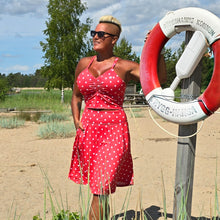 Ladda upp bild till gallerivisning, Röd Prickig Sport-bh