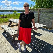 Ladda upp bild till gallerivisning, Röd Lång Byxkjol med Fickor