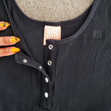 Ladda upp bild till gallerivisning, Ribbat Linne Svart