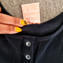 Ladda upp bild till gallerivisning, Ribbat Linne Svart