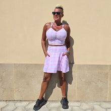 Ladda upp bild till gallerivisning, Rosa Rutig Byxkjol
