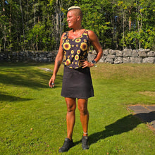 Ladda upp bild till gallerivisning, Svart Kort Zip-kjol med Innershorts
