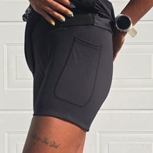 Ladda upp bild till gallerivisning, Svart Kort Zip-kjol med Innershorts
