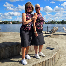 Ladda upp bild till gallerivisning, Svart Knälång Zip-kjol med Innershorts
