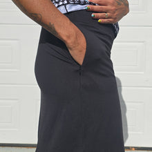 Ladda upp bild till gallerivisning, Svart Lång Zip-kjol med Innershorts
