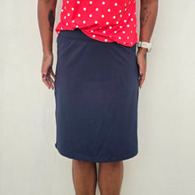 Ladda upp bild till gallerivisning, Midnight Knälång Zip-kjol med Innershorts
