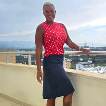 Ladda upp bild till gallerivisning, Midnight Knälång Zip-kjol med Innershorts
